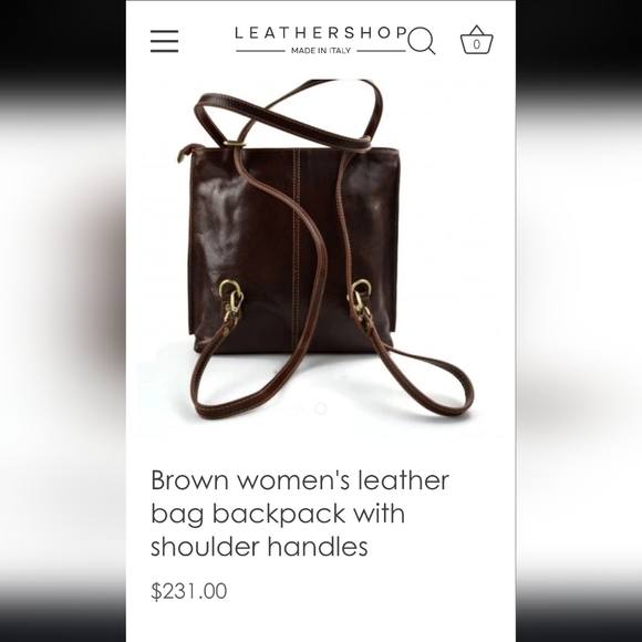 Leather Shop Made In Italy Convertable Brown Tote/Backpack. EUC Genuine Leather - Picture 3 of 15